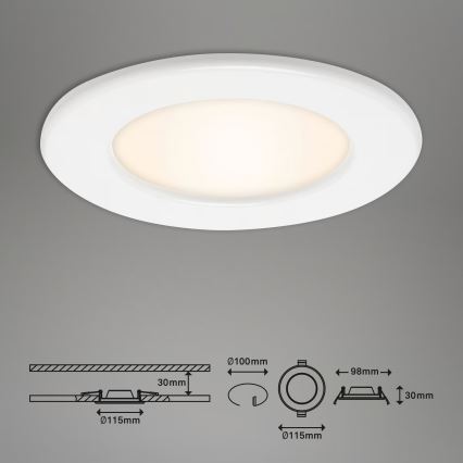 Komplekt 3x LED vannitoa süvistatavad laelambid LED/6W/230V 3000K IP44 valge