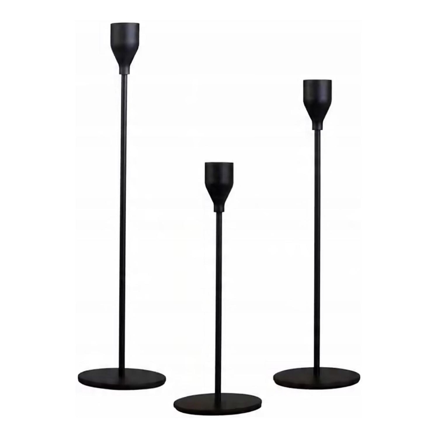 Komplekt 3x mustad küünlajalad