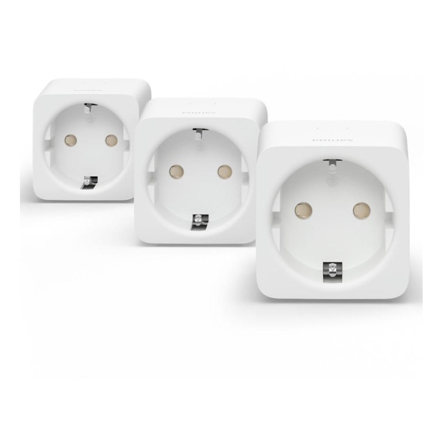 KOMPLEKT 3x Nutikas pistikupesa Philips Hue Nutikas pistik EU SCHUKO