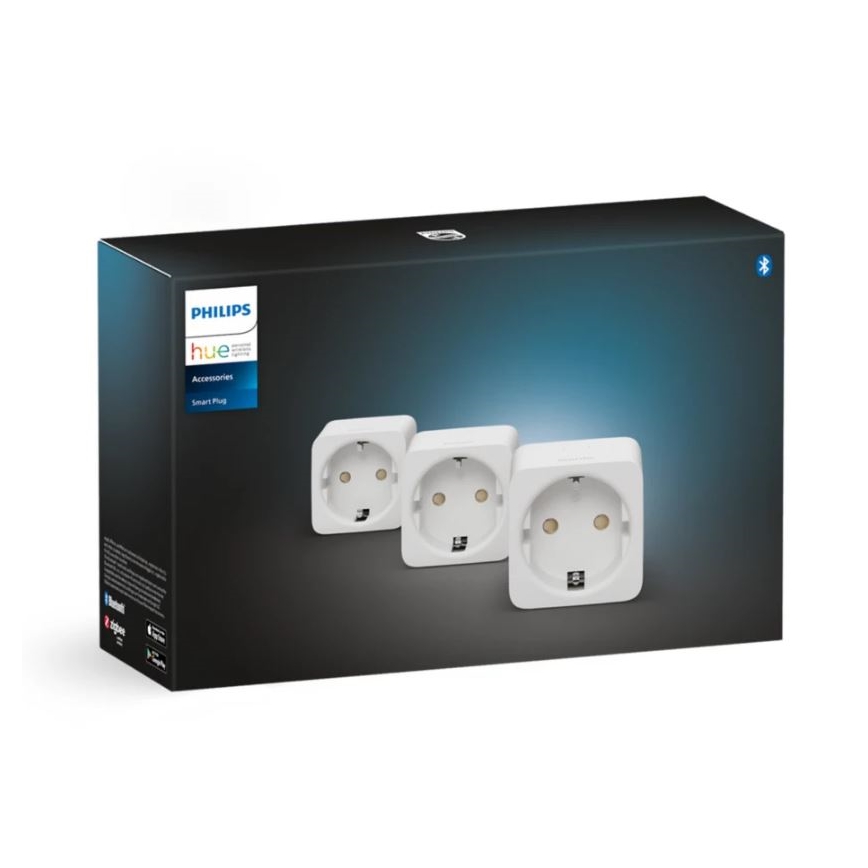 KOMPLEKT 3x Nutikas pistikupesa Philips Hue Nutikas pistik EU SCHUKO