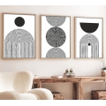 KOMPLEKT 3x Pilt pildiraamis 50x70 cm must/valge