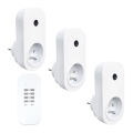KOMPLEKT 3x Puldiga juhitavad pistikupesad 230V/1xCR2032 + kaugjuhtimispult