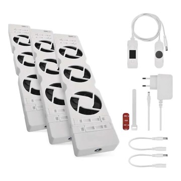 KOMPLEKT 3x Radiaatori ventilaator 5/230V valge