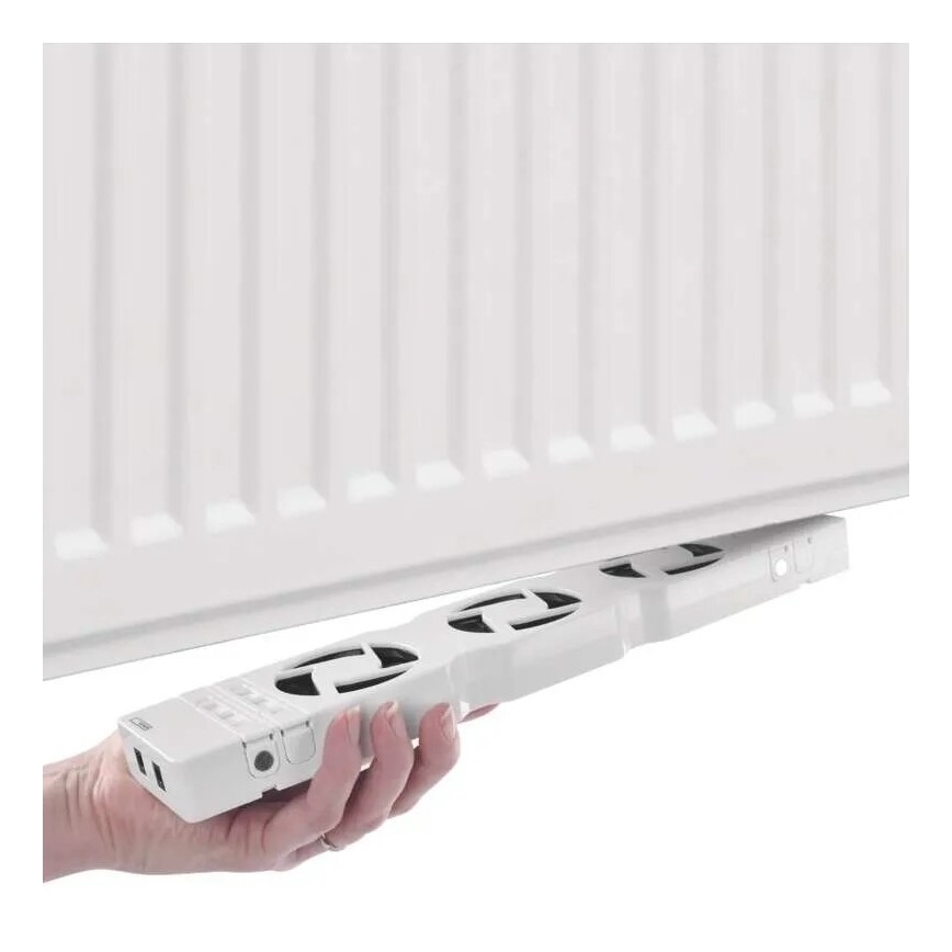 KOMPLEKT 3x Radiaatori ventilaator 5/230V valge