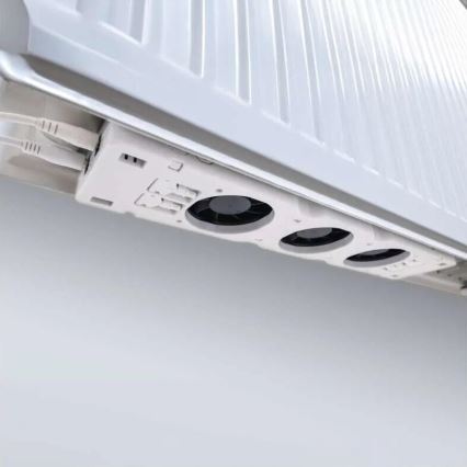 KOMPLEKT 3x Radiaatori ventilaator 5/230V valge
