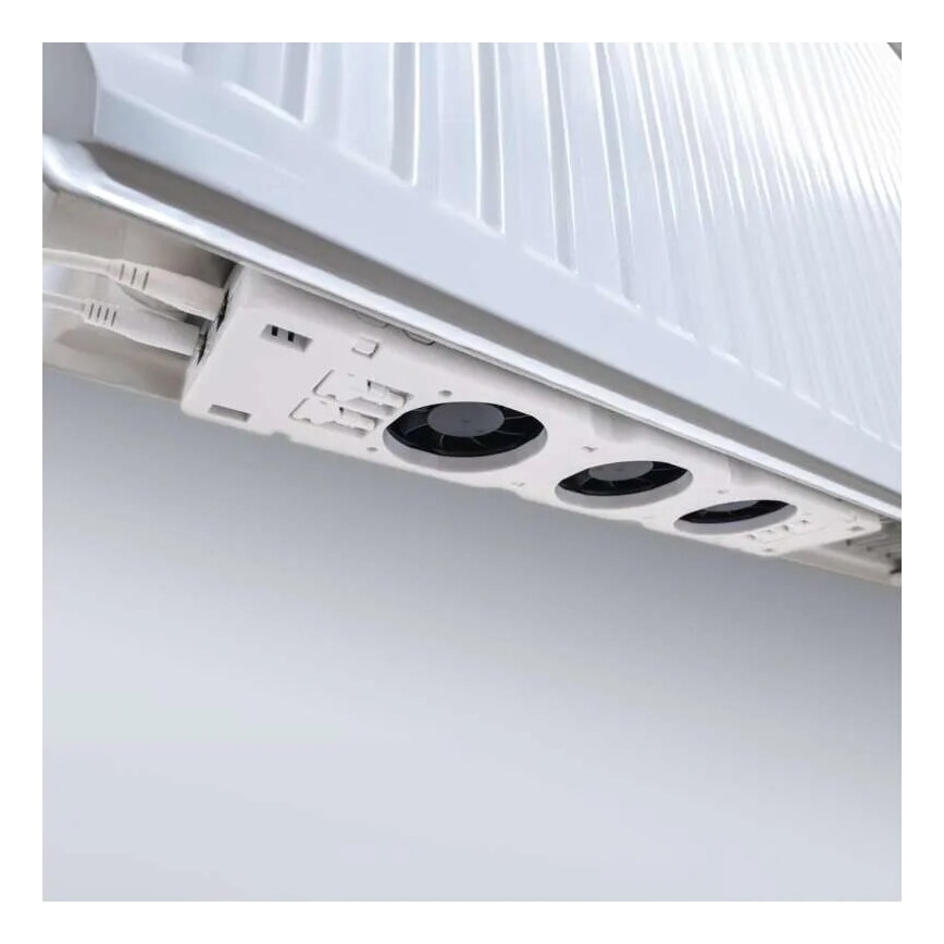KOMPLEKT 3x Radiaatori ventilaator 5/230V valge