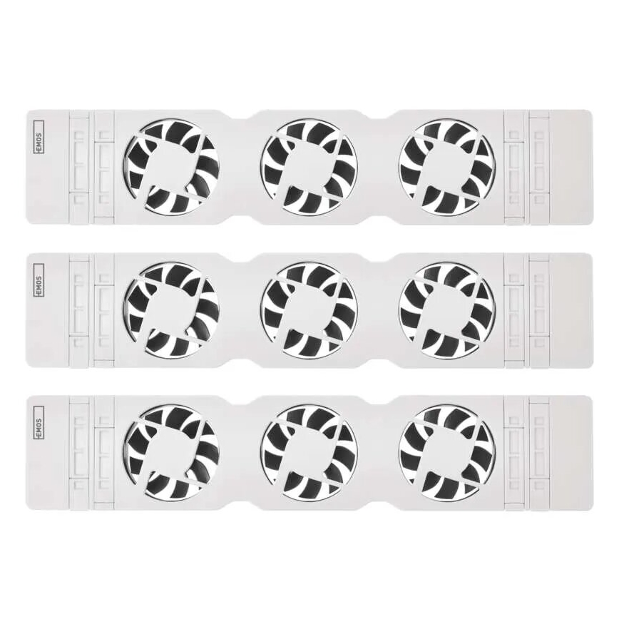 KOMPLEKT 3x Radiaatori ventilaator 5/230V valge