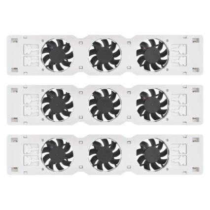 KOMPLEKT 3x Radiaatori ventilaator 5/230V valge