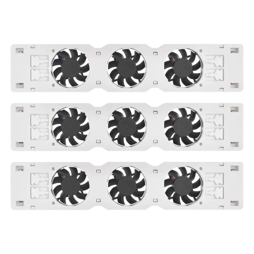 KOMPLEKT 3x Radiaatori ventilaator 5/230V valge