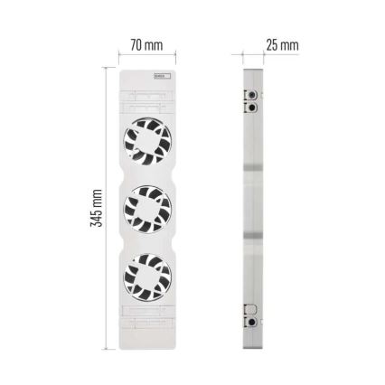 KOMPLEKT 3x Radiaatori ventilaator 5/230V valge