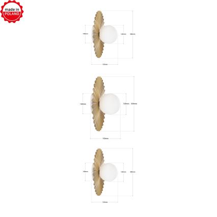 Komplekt 3x seinavalgustit SUNPLISS 1xG9/10W/230V kuldne/kreemjas