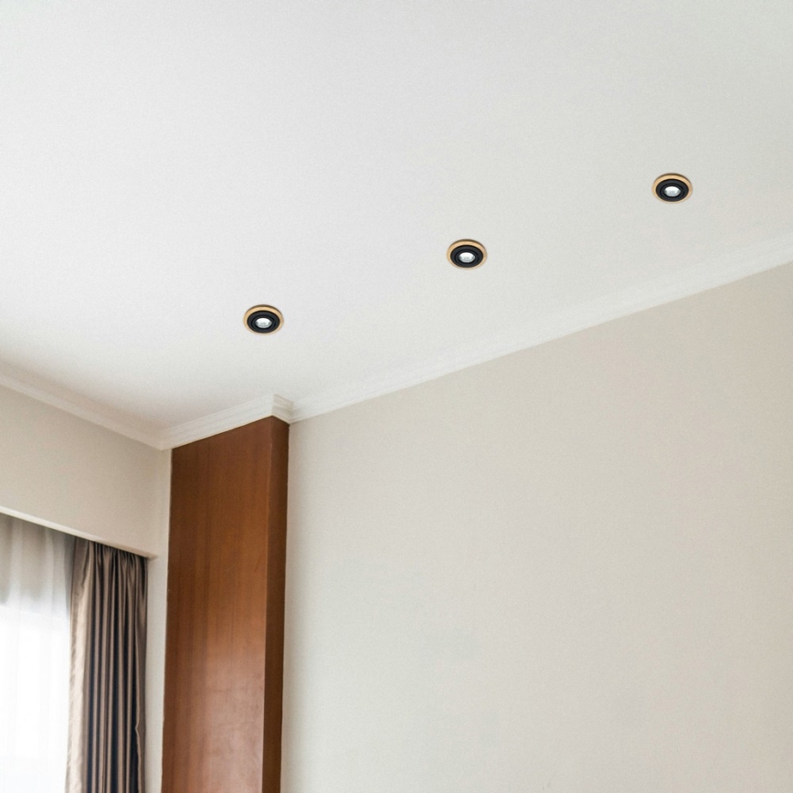 Komplekt 3x sisseehitatavad laevalgustid TOBBY 1xGU10/20W/230V läbimõõt 11,5 cm tamm/must