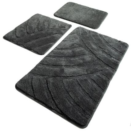 KOMPLEKT 3x Vannitoamatt ALYA 60/60/100 cm antratsiit