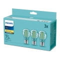 Komplekt 3x vintage-stiilis LED-pirni Philips E27/8,5W/230V 2700K