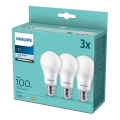 KOMPLEKT 3xLED Pirn Philips A60 E27/13W/230V 4000K