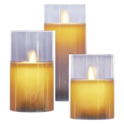 Komplekt 3× LED-küünalt, töötab 6×AA patareidega