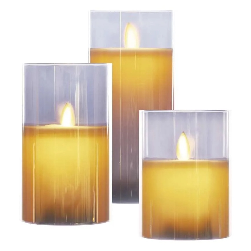 Komplekt 3× LED-küünalt, töötab 6×AA patareidega