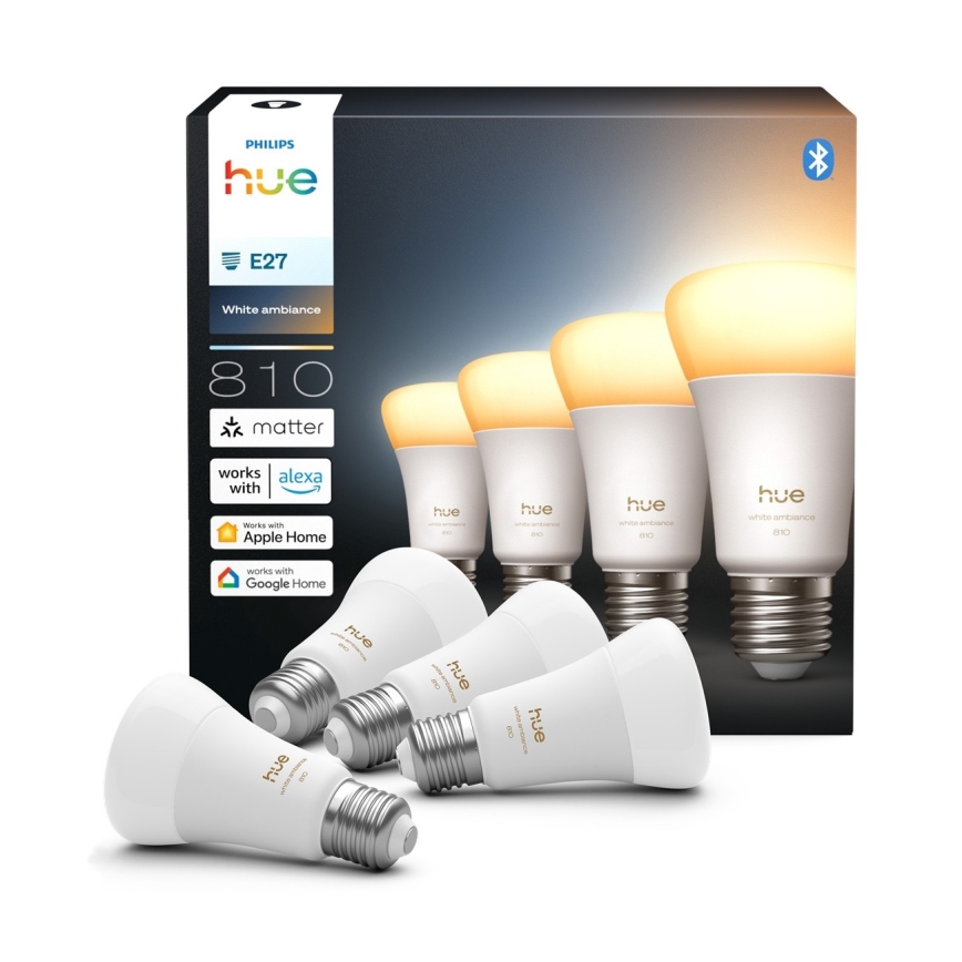 Komplekt 4 hämardatavat Philips Hue WHITE AMBIANCE E27 LED-pirni 6W/230V 1000-20000K