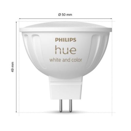Komplekt 4x hämardatav Philips Hue WHITE AND COLOR AMBIANCE LED RGBW-pirn GU5,3/MR16/6,3W/12V 2000-6500K