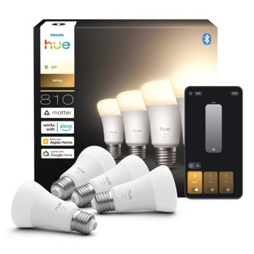 Komplekt 4x hämardatavat Philips Hue WHITE E27/7W/230V 2700K LED-pirni