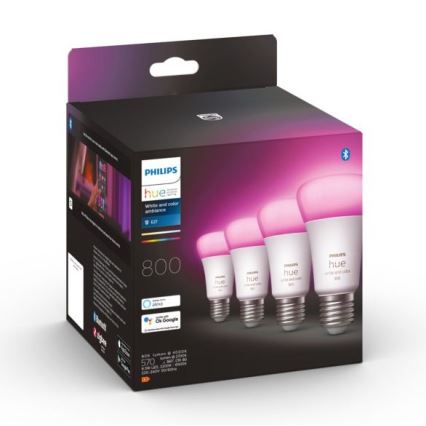 KOMPLEKT 4x LED Hämardatav pirn Philips Hue White And Color Ambience E27/6,5W/230V 2000-6500K