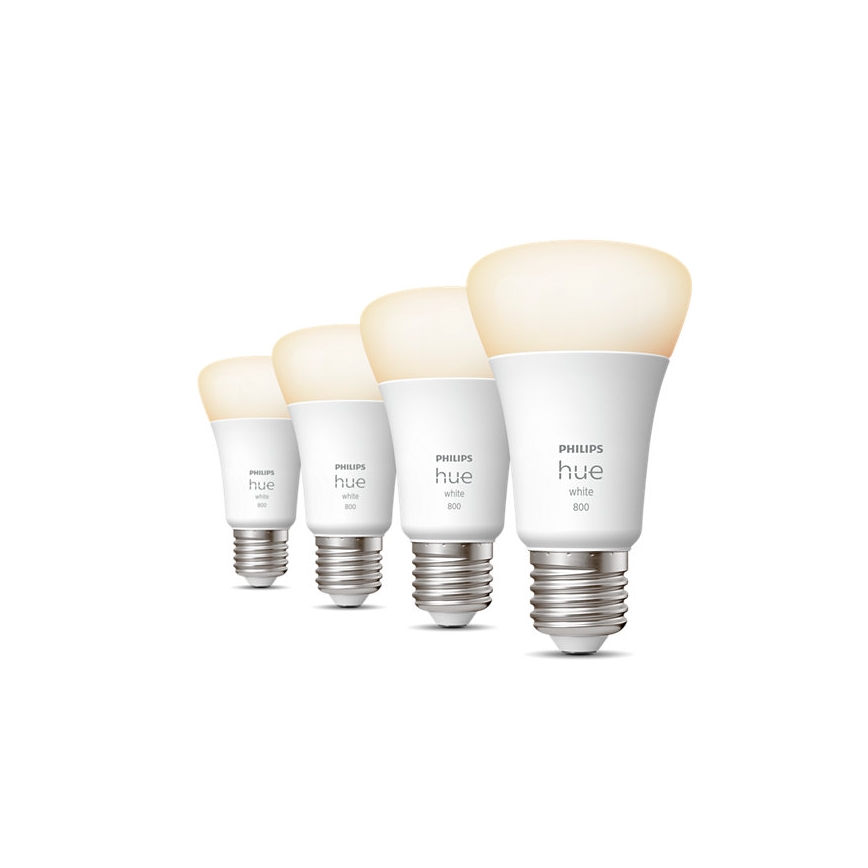 KOMPLEKT 4x LED Hämardatav pirn Philips Hue WHITE A60 E27/9W/230V 2700K