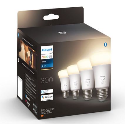 KOMPLEKT 4x LED Hämardatav pirn Philips Hue WHITE A60 E27/9W/230V 2700K