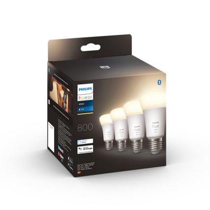 KOMPLEKT 4x LED Hämardatav pirn Philips Hue WHITE A60 E27/9W/230V 2700K