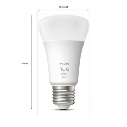 KOMPLEKT 4x LED Hämardatav pirn Philips Hue WHITE A60 E27/9W/230V 2700K