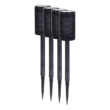 Komplekt 4x LED päikeselamp DECOR LED/1,2V 150 mAh 3000K 39 cm IP44 must