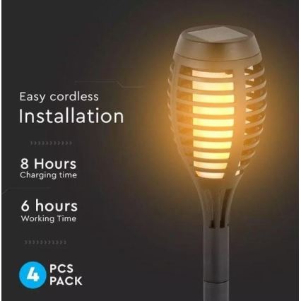 KOMPLEKT 4x LED Päikesepaneeliga valgusti 4xLED/3,6V 1xAAA IP44 100 mAh