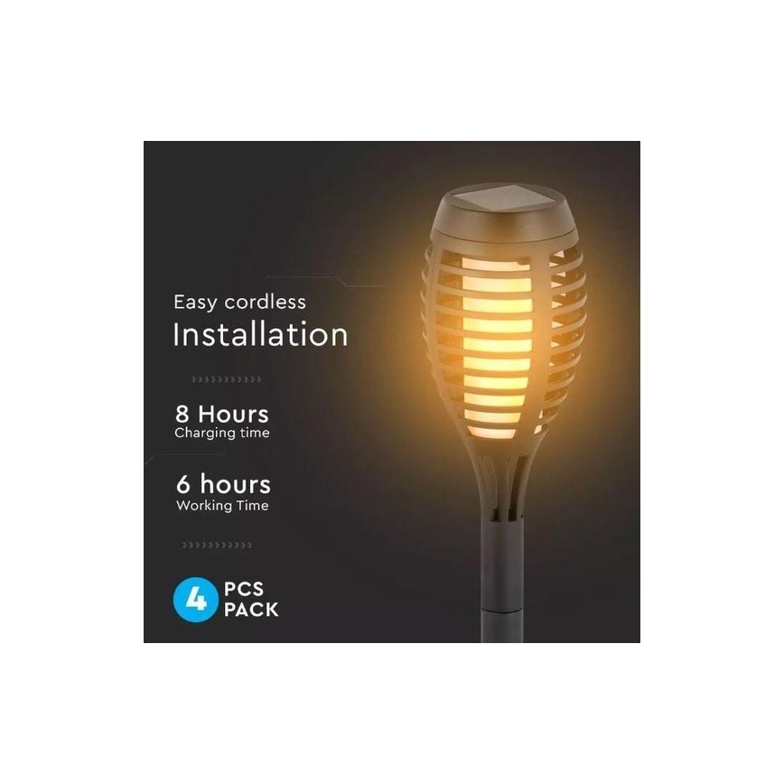 KOMPLEKT 4x LED Päikesepaneeliga valgusti 4xLED/3,6V 1xAAA IP44 100 mAh