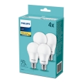 KOMPLEKT 4x LED Pirn Philips A60 E27/10,5W/230V 2700K