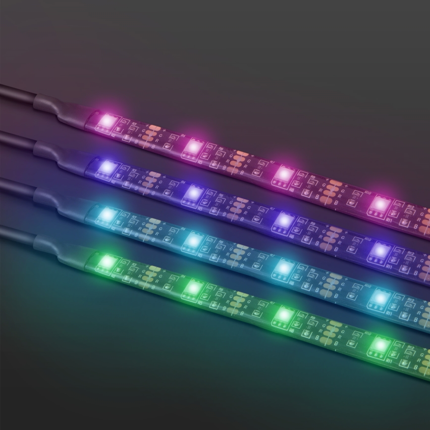 KOMPLEKT 4x LED RGB Hämardatav riba 2x30cm 2x50cm LED/2,16/3,6W/5V IP65 + Pult