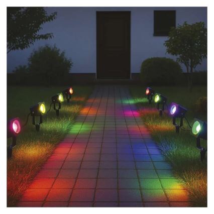 KOMPLEKT 4x LED RGBIC Hämardatav välilamp LED/7W/230V 3000-6500K IP65 Wi-Fi Tuya