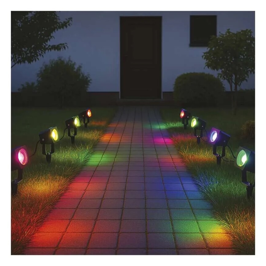 KOMPLEKT 4x LED RGBIC Hämardatav välilamp LED/7W/230V 3000-6500K IP65 Wi-Fi Tuya