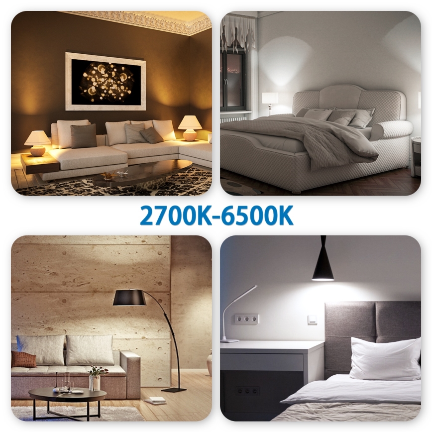 Komplekt 4x nutikas LED RGBW hämardatav pirn GU10/4,9W/230V 2700-6500K - Aigostar