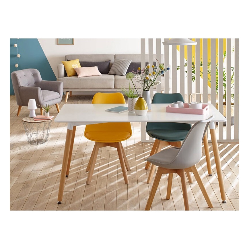 KOMPLEKT 4x Söögitool BAYA pöök/helehall