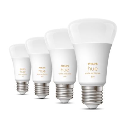 KOMPLEKT 4xLED Hämardatav pirn Philips Hue WHITE AMBIANCE E27/6W/230V 2200-6500K