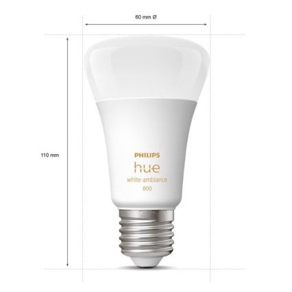 KOMPLEKT 4xLED Hämardatav pirn Philips Hue WHITE AMBIANCE E27/6W/230V 2200-6500K