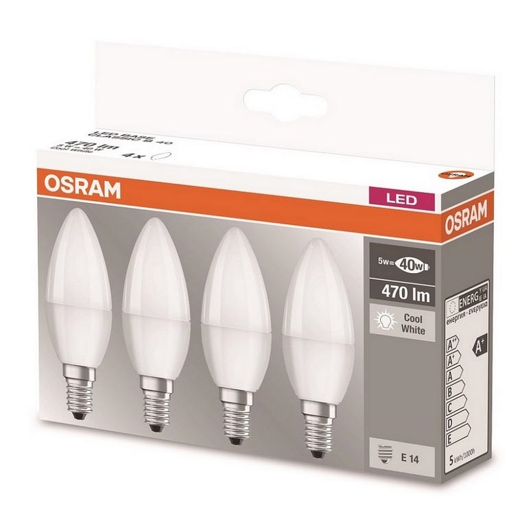 KOMPLEKT 4xLED Pirn E14/5W/230V 4000K - Osram