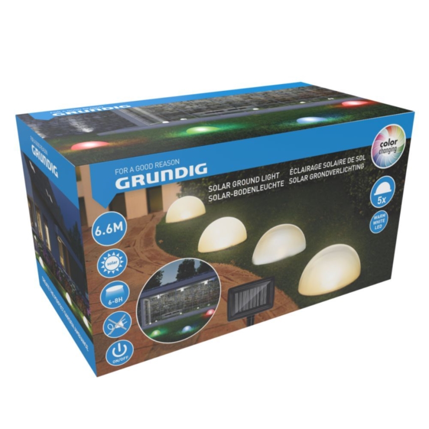 KOMPLEKT 5x LED Päikesepaneeliga valgusti LED/3,2V 600 mAh mitmevärviline
