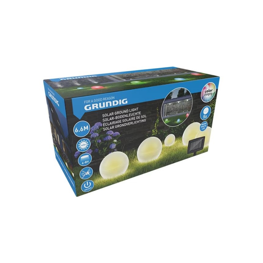 KOMPLEKT 5x LED Päikesepaneeliga valgusti LED/3,2V mitmevärviline