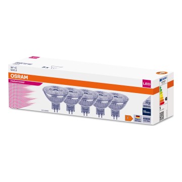 KOMPLEKT 5x LED Pirn MR16 GU5,3/3,8W/12V 4000K 36° - Osram