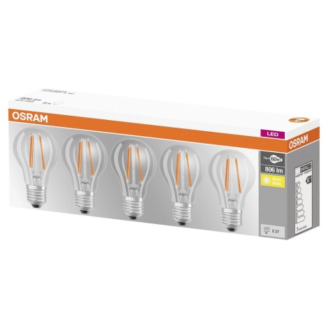 KOMPLEKT 5x LED Pirn VINTAGE A60 E27/6,5W/230V 2700K - Osram