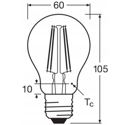 Komplekt 5x LED-pirni BASE CLASSIC FILAMENT A60 E27/7W/230V 4000K - Osram