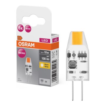 Komplekt 5x LED-pirni PIN MICRO G4/1W/12V 2700K - Osram