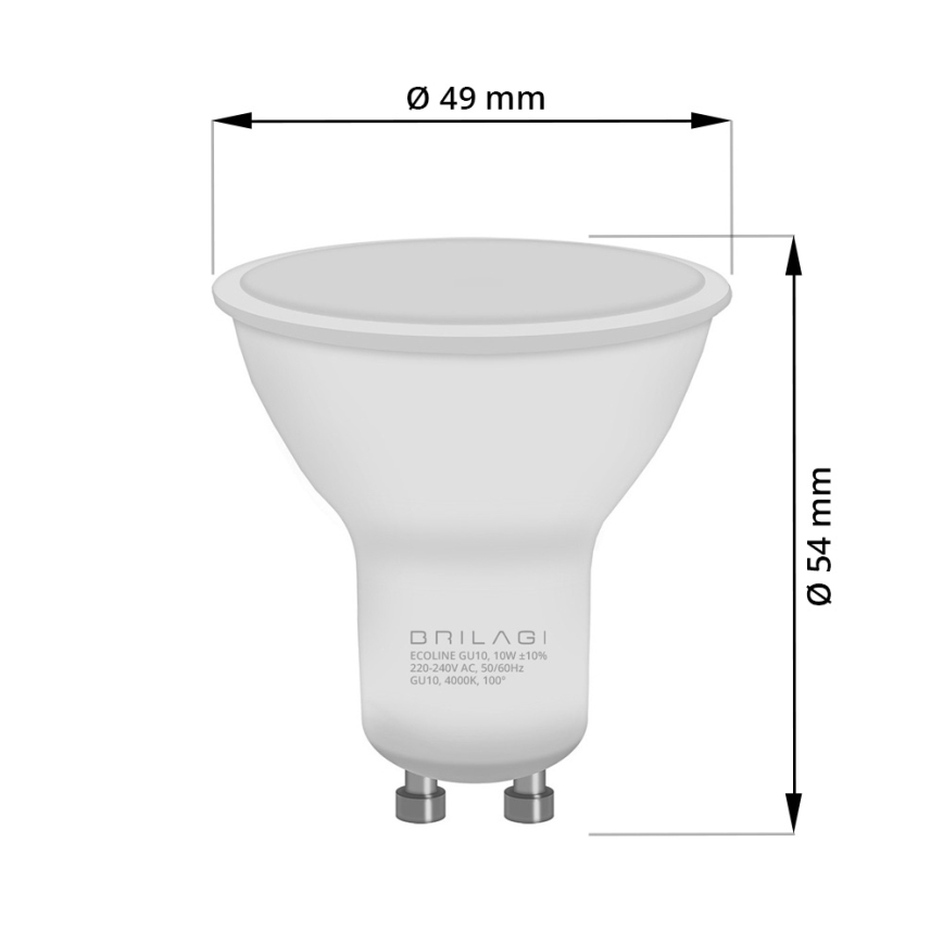 KOMPLEKT 6x LED Pirn ECOLINE GU10/6W/230V 4000K - Brilagi