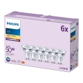 KOMPLEKT 6x LED Pirn Philips GU10/4,6W/230V 2700K