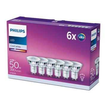 Komplekt 6x LED-pirn Philips GU10/4,6W/230V 4000K